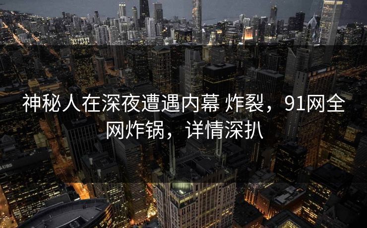 神秘人在深夜遭遇内幕 炸裂,91网全网炸锅,详情深扒 神秘人在深夜遭遇内幕 炸裂,91网全网炸锅,详情深扒