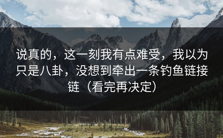 说真的，这一刻我有点难受，我以为只是八卦，没想到牵出一条钓鱼链接链（看完再决定）